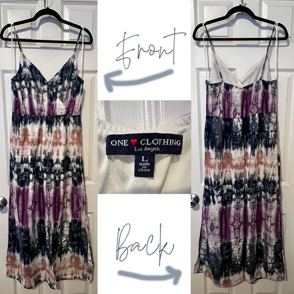 One Clothing Tie Dye Surplice Maxi Dress Size L - Picture 2 of 2
